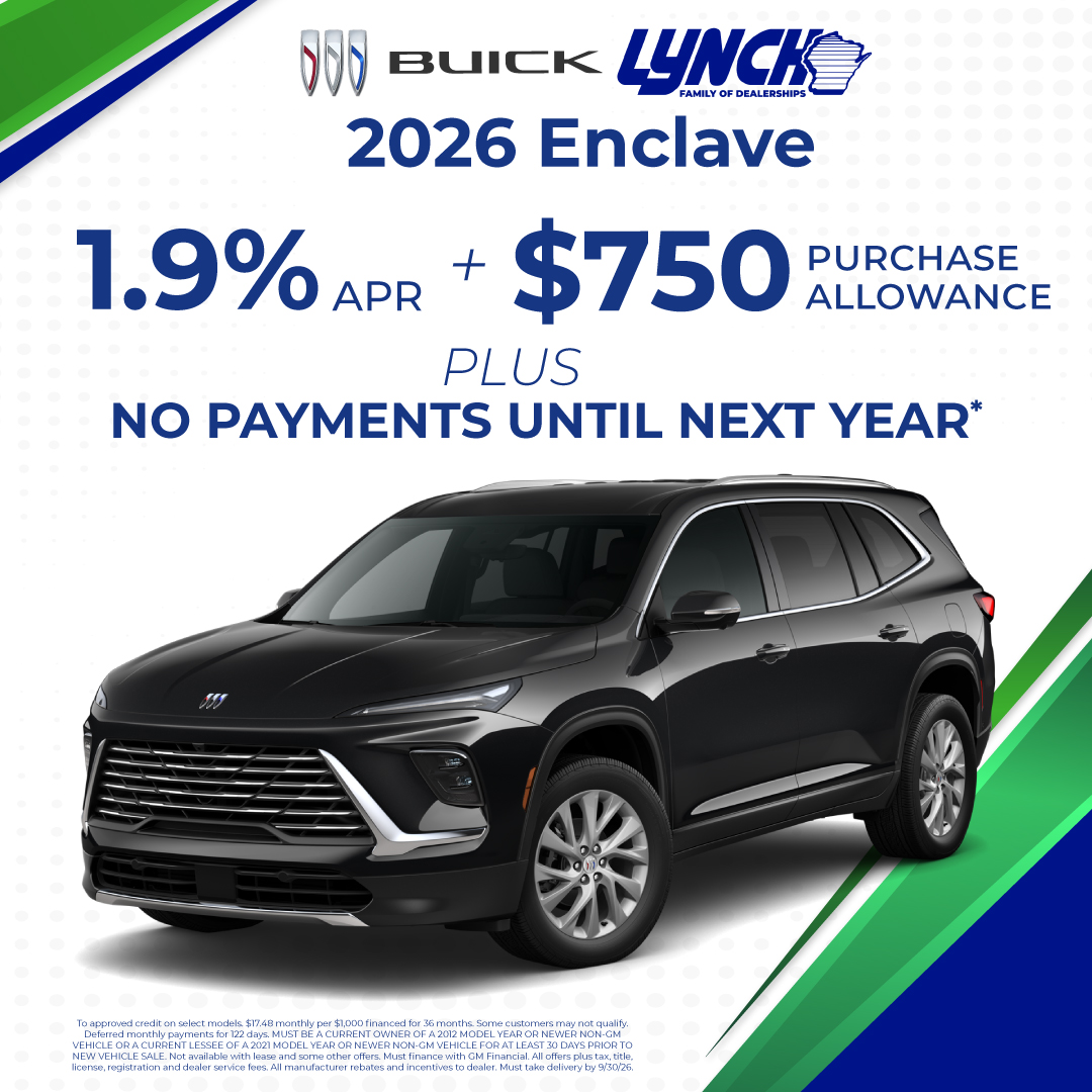 1.9% APR + $750 Purchase Allowance on the 2026 Buick Enclave