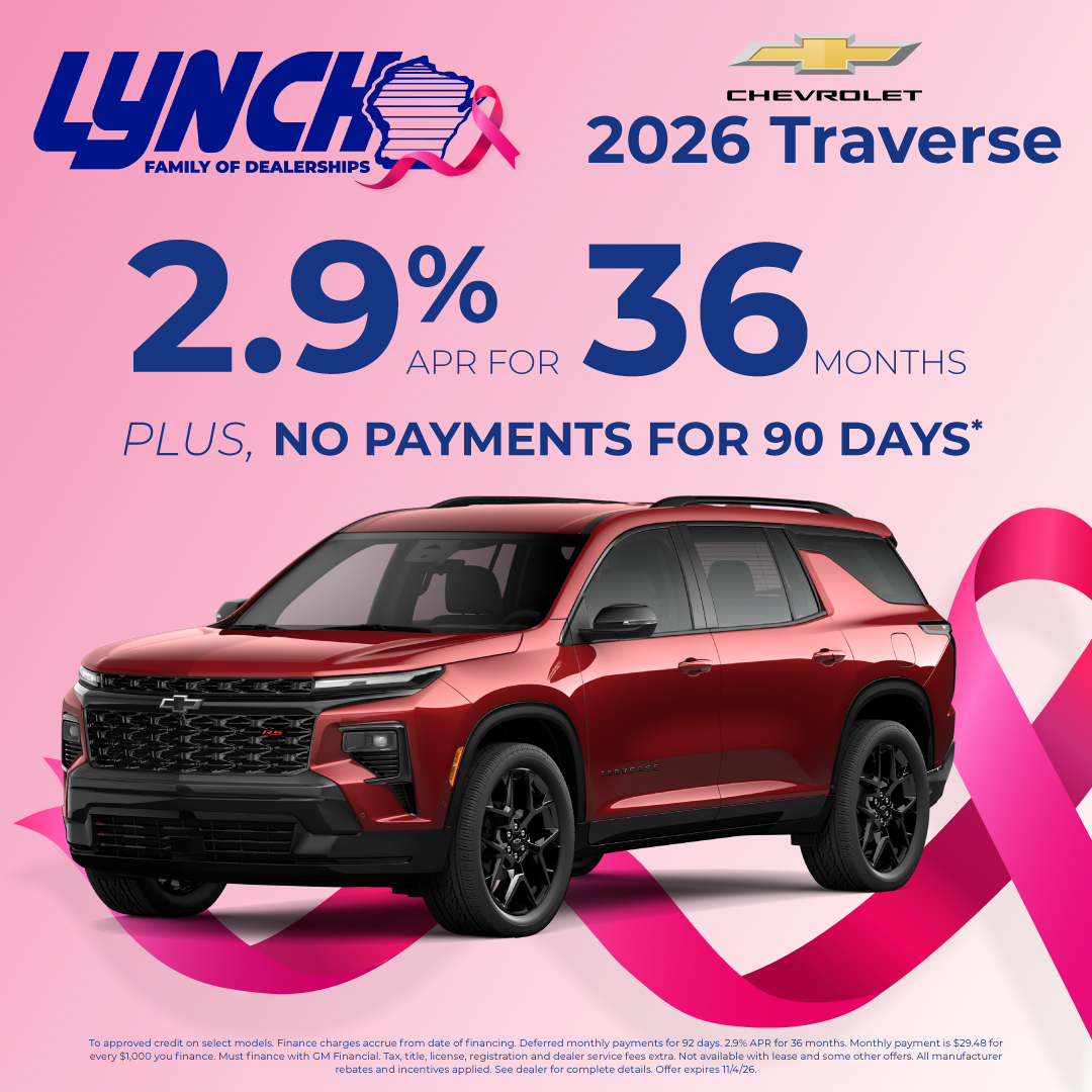 2.9% APR for 36 Months on the 2026 Chevrolet Traverse
