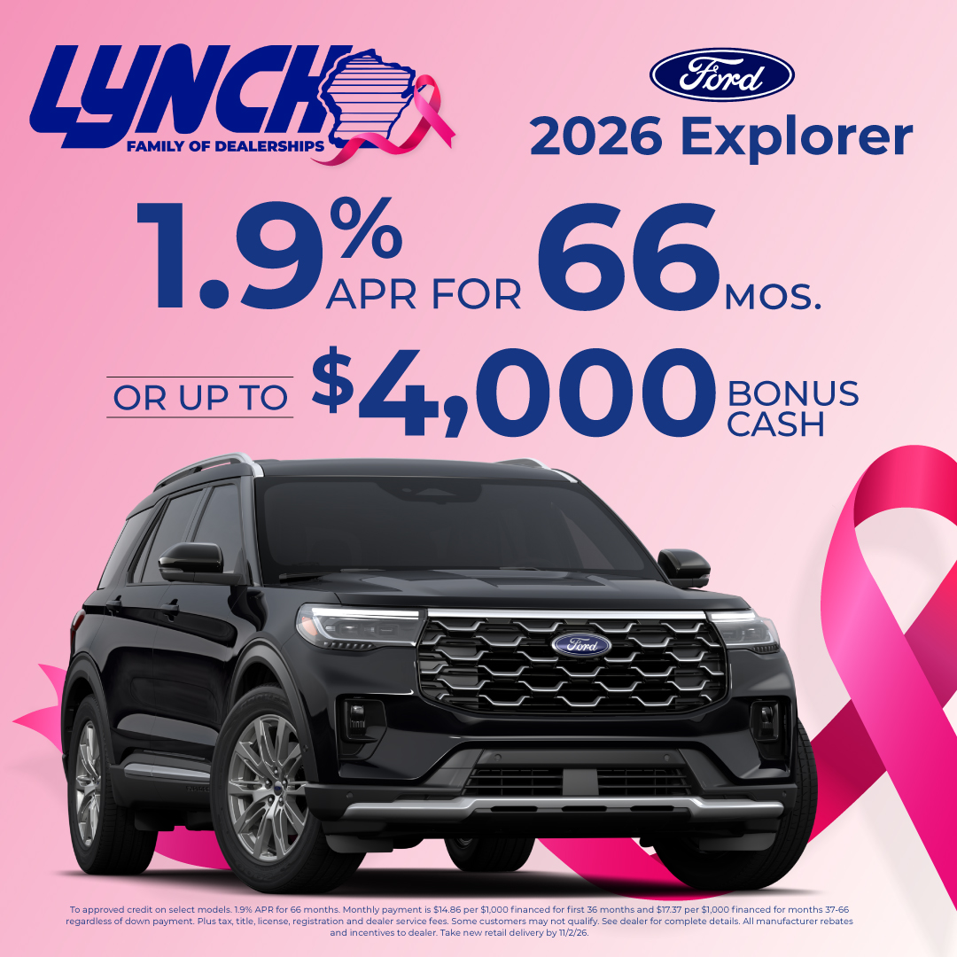 1.9% APR for 66 Months or Up to $4,000 Bonus Cash on the 2026 Ford Explorer