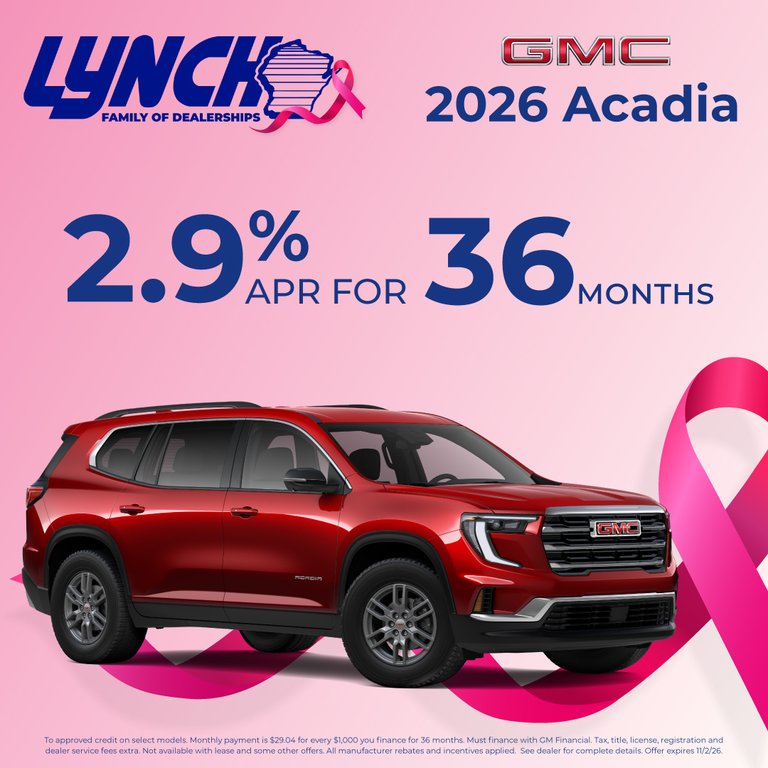2.9% APR for 36 Months on 2026 GMC Acadia