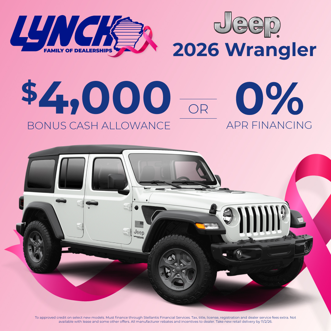 $4,000 Bonus Cash Allowance or 0% APR Financing on the 2026 Jeep Wrangler