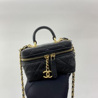 CAVIAR SKIN TOP HANDLE 2WAY CHAIN SHOULDER