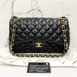 Chanel No.19 Classic Flap Jumbo Bag, Lambskin Leather