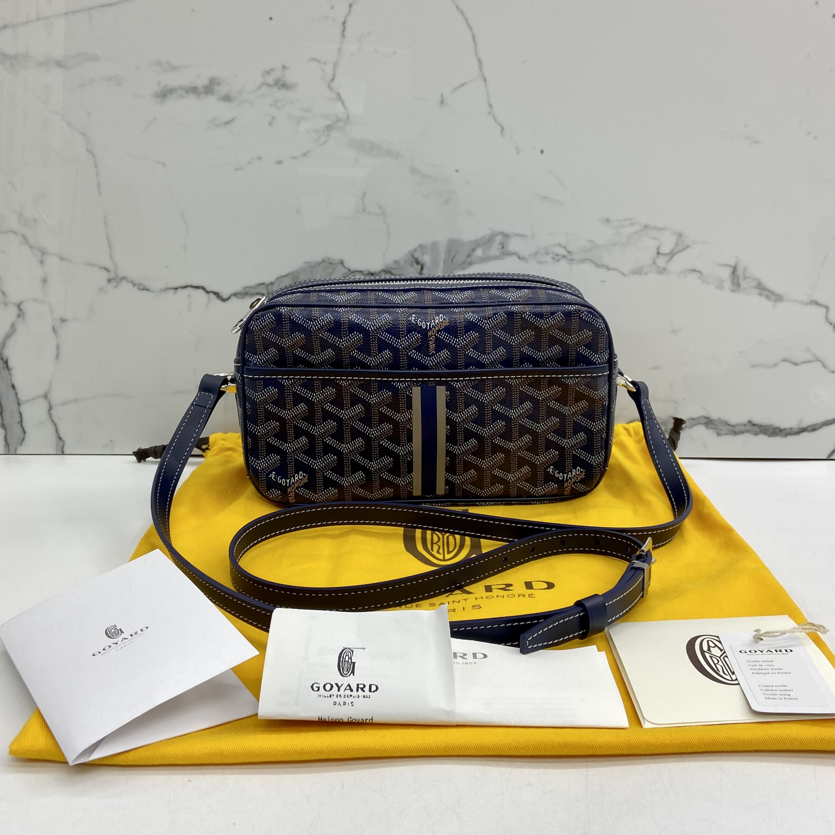 Goyard, Bags, Goyard Cap Vert Crossbody Blue Chevron