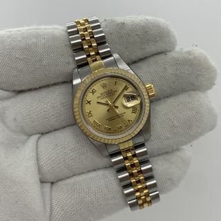 ROLEX WATCH DATEJUST 79173 WATCH ONLY CHAMPAGNE FACE, ROMAN NUMERALS Y549647