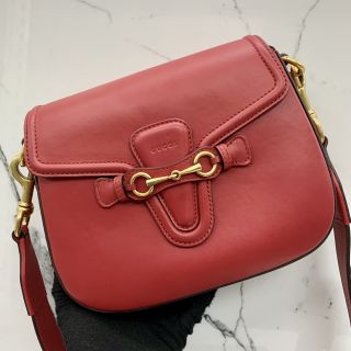 RED LEATHER SHOULDER CROSSBODY 380573