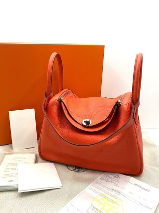 Hermes Lindy 30, Orange Poppy Clemence, A Stamp