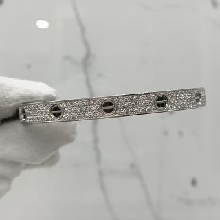 CARTIER FINE JEWELRY BRACELET LOVE DIAMOND-PAVED CERAMIC #19 WG750 49.7G W/CERT 2022 PTC883