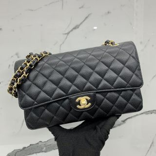 Medium Black Classic Flap in Caviar Skin