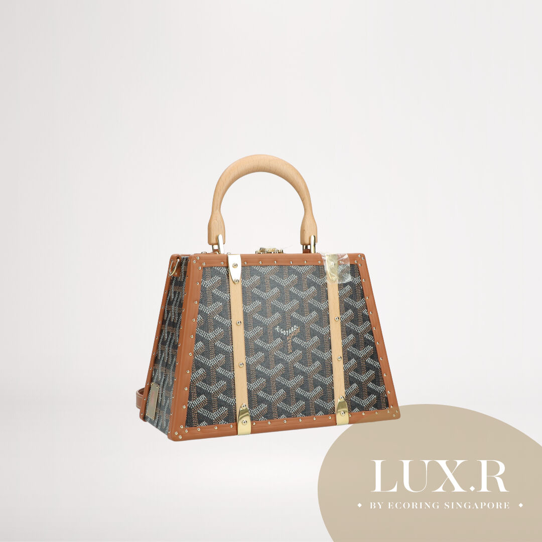 Crafted from iconic Goyard monogram canvas, the Belvedere is the