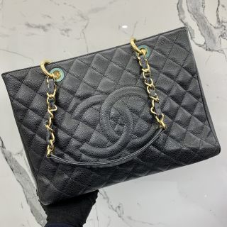 Chanel No.18 GST Black Chain Tote in Caviar Skin