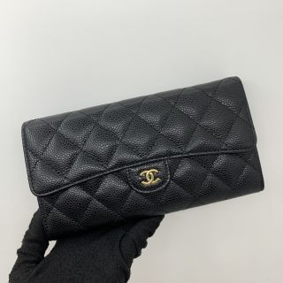 CAVIAR SKIN LONG WALLET GHW NO 23 W/CARD