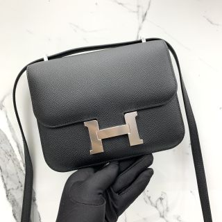 Hermes Black Constance 18 in Epsom, U Stamp