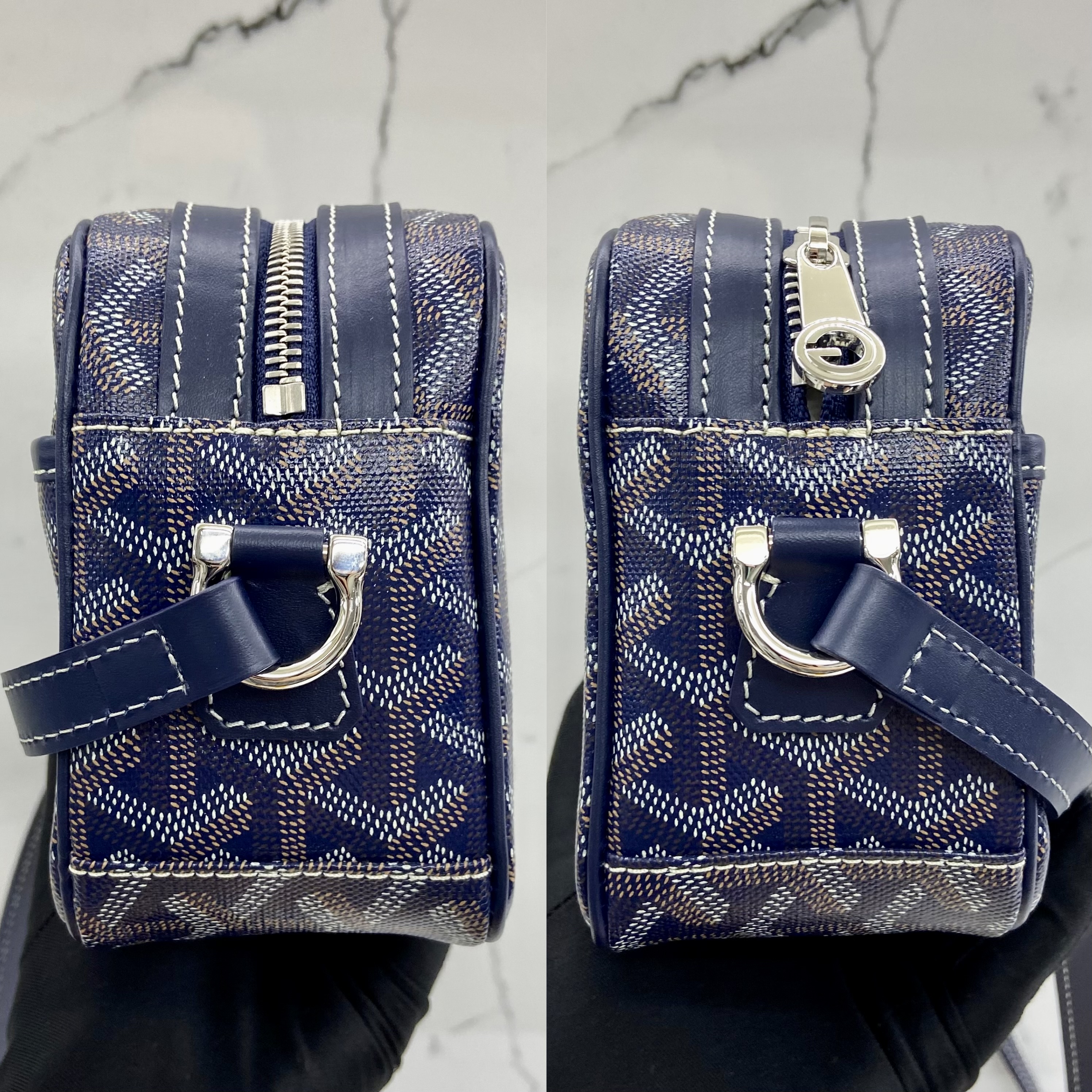 Pre-owned Goyard Sac Cap Vert Shoulder Bag In Blue