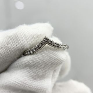 SOLESTE V RING WITH DIAMONDS PT950 WITH INITIAL