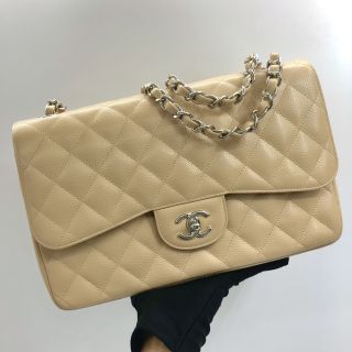 NO.17 DOUBLE FLAP JUMBO CAVIAR BEIGE FULL SET