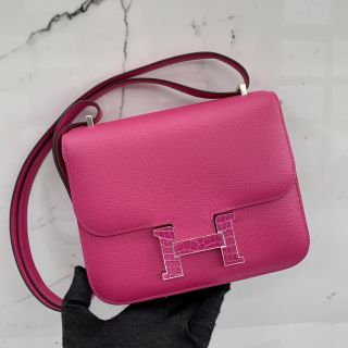 Hermes Mini Constance Bag in Alligator & Epsom Leather, Z Stamp