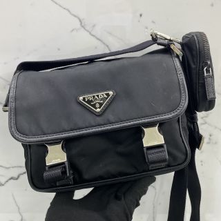 2VD034 RE-NYLON AND SAFFIANO LEATHER SHOULDER BLACK