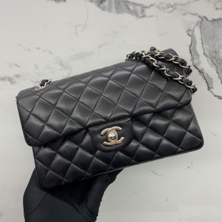 LAMBSKIN 23CM SMALL DOUBLE FLAP NO.14 BLACK SHW