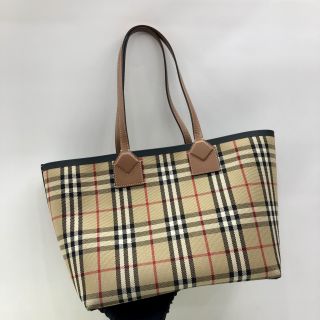 SMALL CHECKED TOTE WITH POUCH