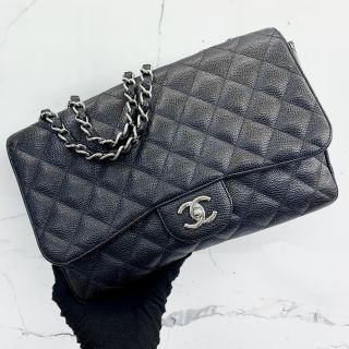 Chanel Matelassé Single Flap 30 in Caviar Skin