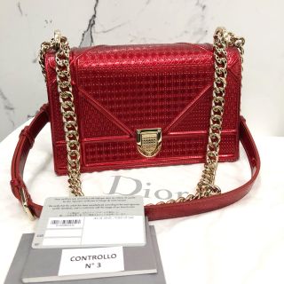 Dior Red Diorama Chain Shoulder Bag