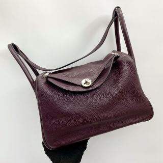 Hermes Bag Lindy 30 in Maroon, L Stamp