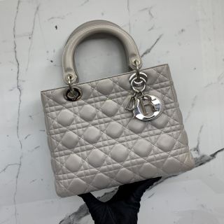 Lady Dior in Grey Lambskin