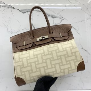 Hermes Birkin 35 Canvas Bag, L Stamp