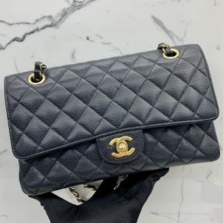 No.17 Medium Double Flap in Caviar Skin