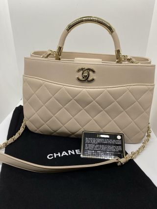 Chanel Top Handle Lamb Skin Chain Bag No.23