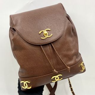 Chanel Bag Caviar Skin No.2 Triple Coco Backpack W/Card