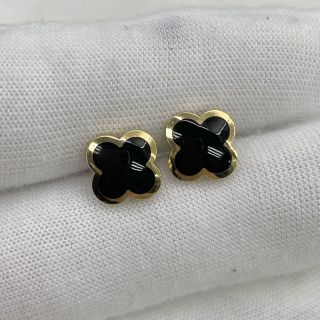 VAN CLEEF & ARPELS FINE JEWELRY EARRINGS EARRINGS PURE ALHAMBRA ONYX YG750 3.6G (EARRINGS ONLY) ja155377