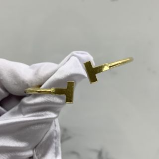 TIFFANY FINE JEWELRY BRACELET T-WIRE SM YG 750 8.58G