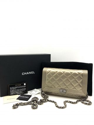 Chanel Lambskin BOY CHAIN WALLET