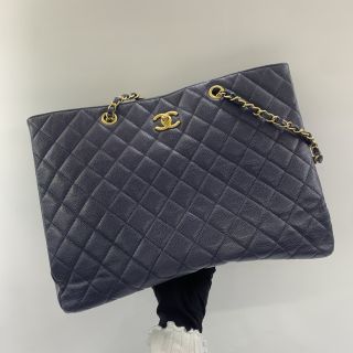 CAVIAR CHAIN NAVY TOTE NO.21 W/CARD