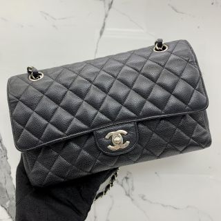 Medium Classic Double Flap in Caviar Skin