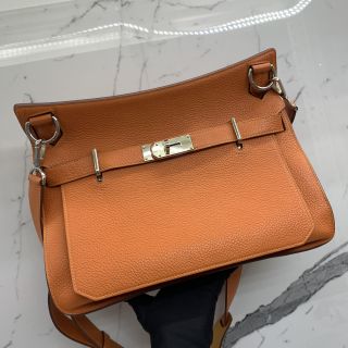 Hermes Jypsiere 34 Bag in Orange Clemence Leather, P Stamp