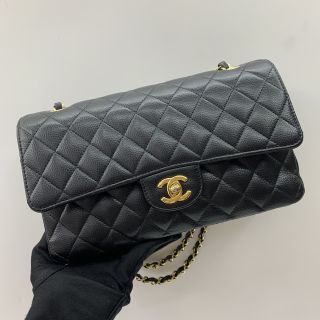 Medium Double Classic Flap in Caviar Skin