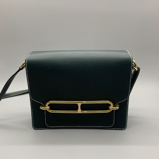 HERMES BAG ROULIS 23CM GREEN STAMP C