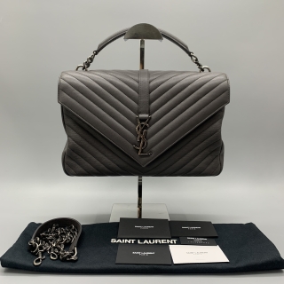 YSL BAG COLLEGE 487212 LARGE 2WAY SHW GRAY