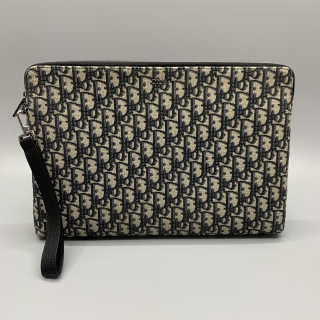 DIOR SLG OBLIQUE CLUTCH POCHETTE W/STRAP