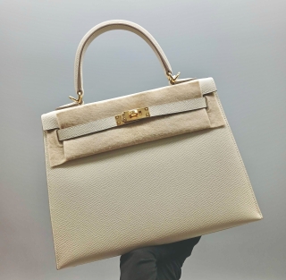 HERMES BAG KELLY 25 GHW CRAIE EPSOM W STAMP
