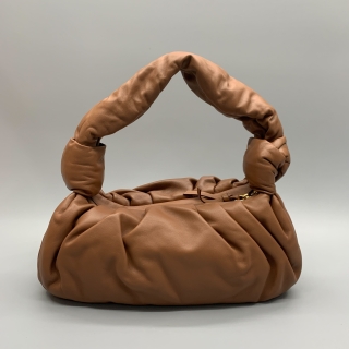 MIU MIU BAG LEATHER NAPPA 5BC064 COGNAC HOBO SHOULDER
