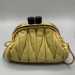 MIU MIU BAG LEATHER MATELASSE 5BK018 YELLOW