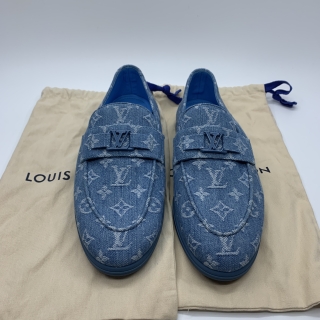 LOUIS VUITTON SHOES LOAFERS DENIM SIZE 9