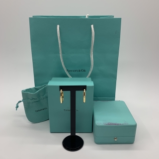 TIFFANY FINE JEWELRY EARRINGS LOCK ME AU750 14.2