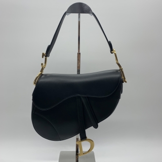 DIOR BAG SADDLE MEDIUM ONE SHOULDER BLACK 09-MA-0178