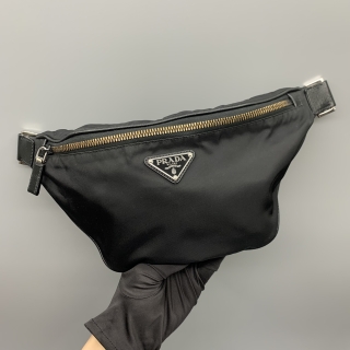 PRADA BAG NYLON 2VL033 CROSS BODY BLACK