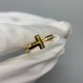 TIFFANY FINE JEWELRY RING T-ONE NARROW DIA AU750 4.41G